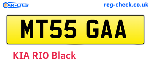 MT55GAA are the vehicle registration plates.
