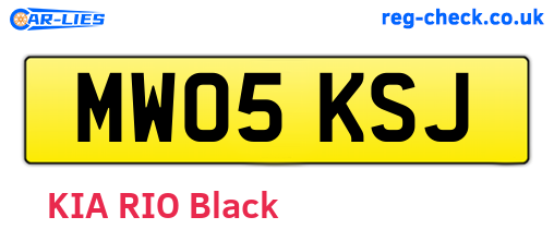 MW05KSJ are the vehicle registration plates.