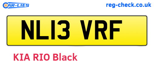 NL13VRF are the vehicle registration plates.