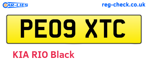 PE09XTC are the vehicle registration plates.