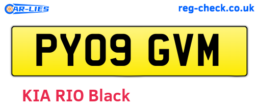 PY09GVM are the vehicle registration plates.