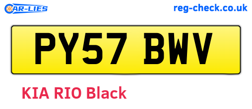 PY57BWV are the vehicle registration plates.