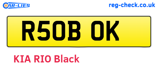 R50BOK are the vehicle registration plates.