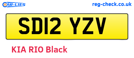 SD12YZV are the vehicle registration plates.