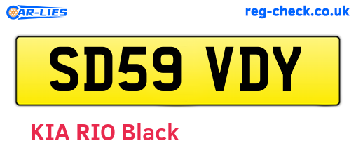 SD59VDY are the vehicle registration plates.