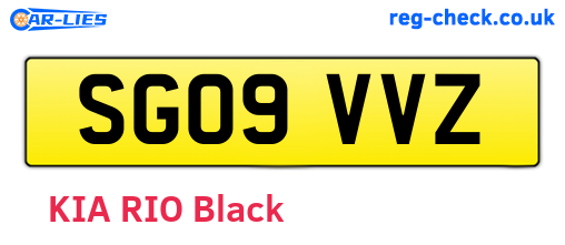SG09VVZ are the vehicle registration plates.