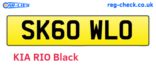 SK60WLO are the vehicle registration plates.