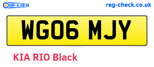 WG06MJY are the vehicle registration plates.