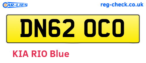 DN62OCO are the vehicle registration plates.