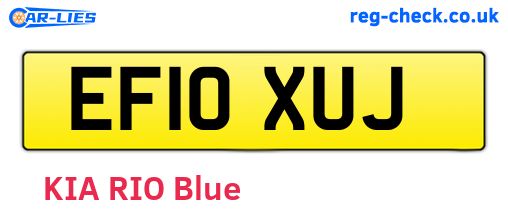 EF10XUJ are the vehicle registration plates.