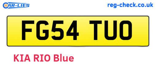 FG54TUO are the vehicle registration plates.