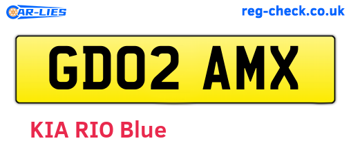 GD02AMX are the vehicle registration plates.