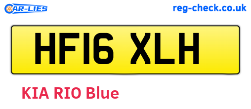 HF16XLH are the vehicle registration plates.