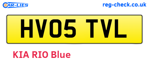 HV05TVL are the vehicle registration plates.