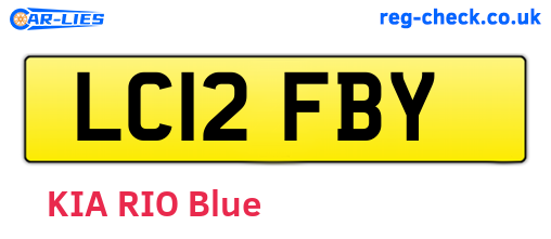 LC12FBY are the vehicle registration plates.