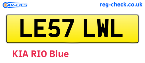LE57LWL are the vehicle registration plates.