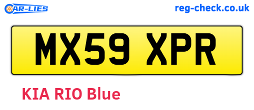 MX59XPR are the vehicle registration plates.