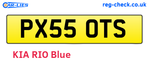 PX55OTS are the vehicle registration plates.