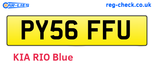 PY56FFU are the vehicle registration plates.