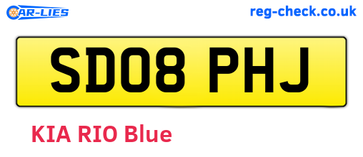 SD08PHJ are the vehicle registration plates.