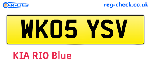 WK05YSV are the vehicle registration plates.