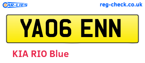 YA06ENN are the vehicle registration plates.