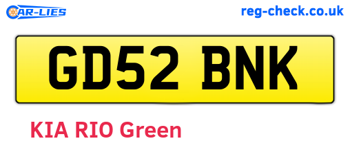 GD52BNK are the vehicle registration plates.