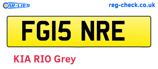 FG15NRE are the vehicle registration plates.