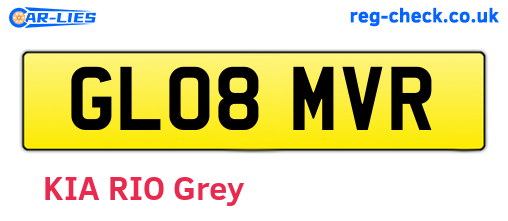 GL08MVR are the vehicle registration plates.