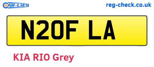 N20FLA are the vehicle registration plates.