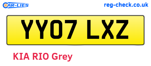 YY07LXZ are the vehicle registration plates.