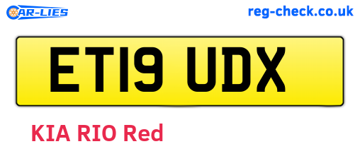 ET19UDX are the vehicle registration plates.