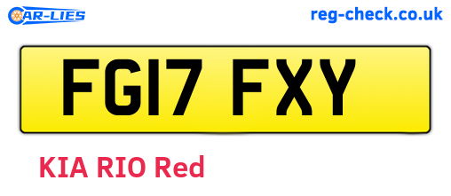 FG17FXY are the vehicle registration plates.