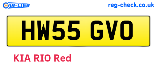 HW55GVO are the vehicle registration plates.