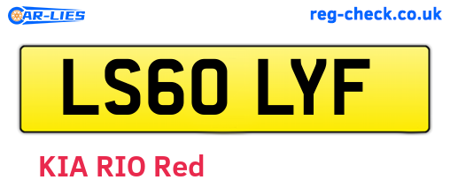 LS60LYF are the vehicle registration plates.