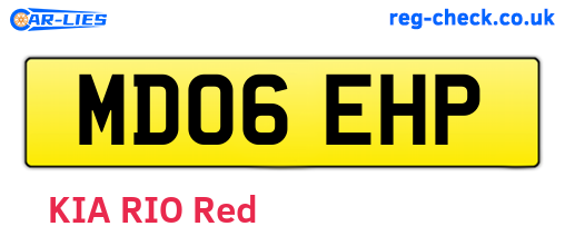 MD06EHP are the vehicle registration plates.