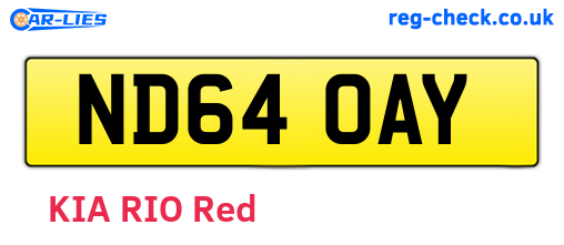 ND64OAY are the vehicle registration plates.