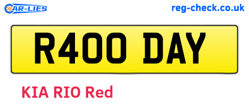 R400DAY are the vehicle registration plates.