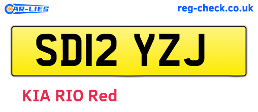 SD12YZJ are the vehicle registration plates.