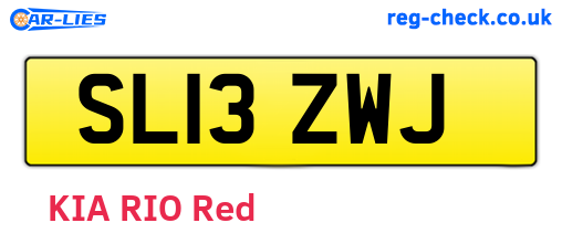 SL13ZWJ are the vehicle registration plates.