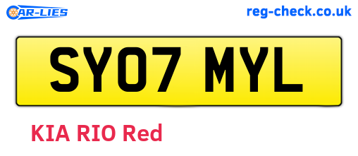 SY07MYL are the vehicle registration plates.