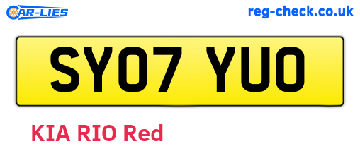 SY07YUO are the vehicle registration plates.