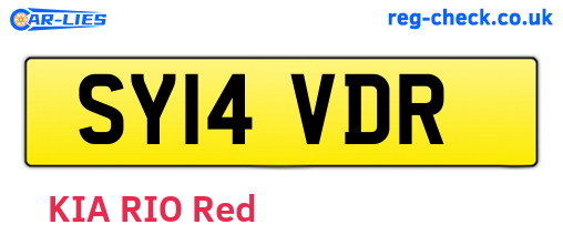 SY14VDR are the vehicle registration plates.