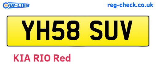 YH58SUV are the vehicle registration plates.