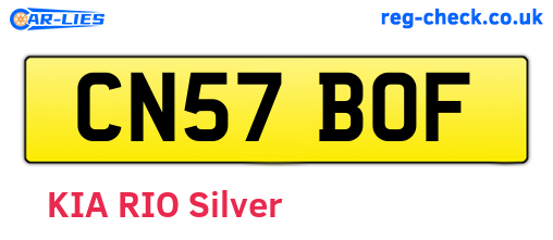 CN57BOF are the vehicle registration plates.