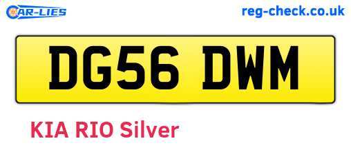 DG56DWM are the vehicle registration plates.