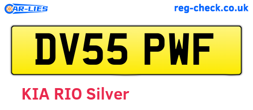 DV55PWF are the vehicle registration plates.