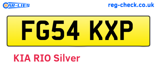FG54KXP are the vehicle registration plates.