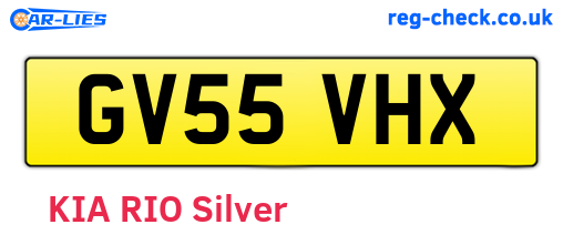 GV55VHX are the vehicle registration plates.