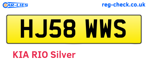 HJ58WWS are the vehicle registration plates.